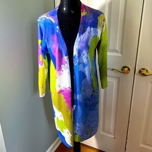 Ethyl Jump Into Fall Colorful Women's Open Front Sweater